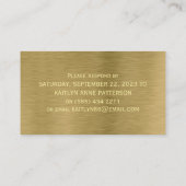 Faux Gold Metal Texture RSVP-kaart Visitekaartje (Achterkant)