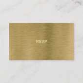 Faux Gold Metal Texture RSVP-kaart Visitekaartje (Voorkant)