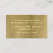 Faux Gold Metal Texture Save the Date Kaart Visitekaartje (Achterkant)