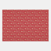 Faux Gold Metalic Typografie Kerst Sampler Inpakpapier Vel (Voorkant 2)