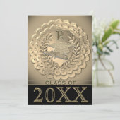 Faux Gold Metallic Afstuderen Kaart (Staand voorkant)