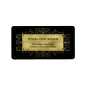 Faux Gold Metallic Black Ornamental Etiket (Voorkant)