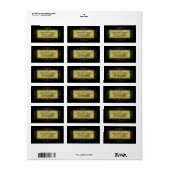 Faux Gold Metallic Black Ornamental Etiket (Full Sheet)
