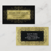 Faux Gold Metallic Black Ornamental Visitekaartje (Voorkant / Achterkant)