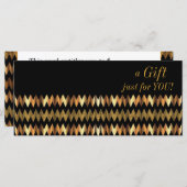 Faux Gold Metallic Chevron Gift Certificate (Voorkant / Achterkant)