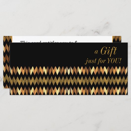 Faux Gold Metallic Chevron Gift Certificate (Voorkant / Achterkant)