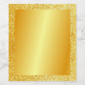 Faux Gold Metallic Glitter look Elegant Blank Wijn Etiket (Enkel label)