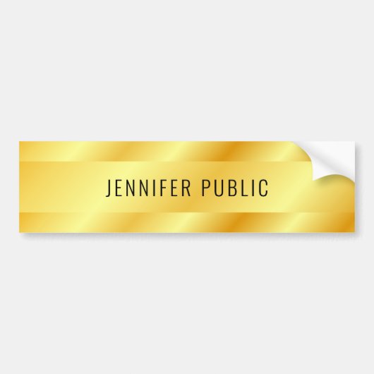 Faux Gold Metallic look - Aangepast, elegant Bumpersticker (Voorkant)