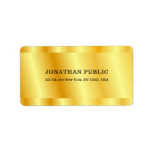 Faux Gold Metallic look - Aangepast, elegant Etiket (Voorkant)