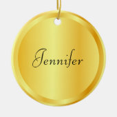Faux Gold Metallic look - Aangepaste Sjabloon Keramisch Ornament (Voorkant)