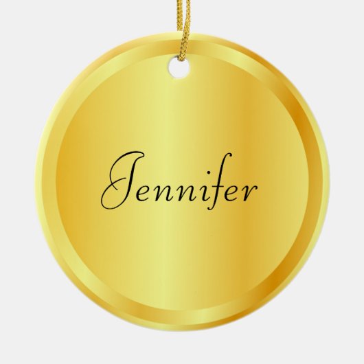 Faux Gold Metallic look - Aangepaste Sjabloon Keramisch Ornament (Voorkant)
