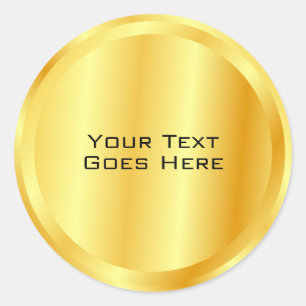 Faux Gold Metallic look Aangepaste Sjabloon Ronde Sticker