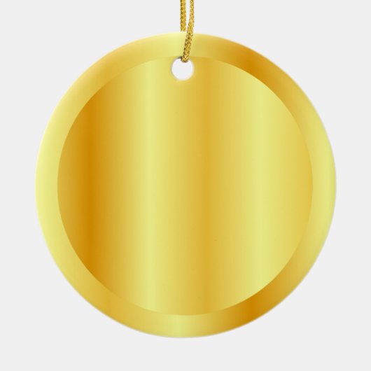 Faux Gold Metallic look Blank Sjabloon Cirkel Keramisch Ornament (Voorkant)