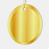 Faux Gold Metallic look Blank Sjabloon Cirkel Keramisch Ornament (Links)