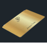 Faux Gold Metallic look Calligraphy Monogramed iPad Pro Cover<br><div class="desc">Faux Gold Metallic look Calligraphy Monogrammed Modern Elegant Sjabloon iPad Pro Hoesje,  iPad cases & Hoesjes.</div>