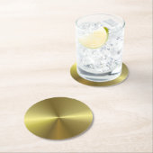 Faux Gold Metallic look elegant blanco Sjabloon Ronde Kartonnen Onderzetter (Insitu)