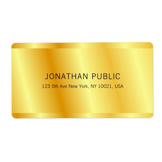 Faux Gold Metallic look elegant Glamoureus Etiket (Voorkant)