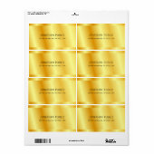 Faux Gold Metallic look elegant Glamoureus Etiket (Full Sheet)