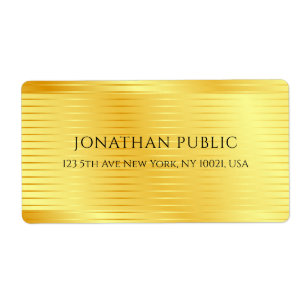 Faux Gold Metallic look elegant Modern Trendy Etiket