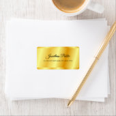 Faux Gold Metallic look Handgeschreven scriptnaam Etiket (Insitu)