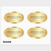 Faux Gold Metallic look Modern Elegant Eenvoudig Ovale Sticker (Vel)