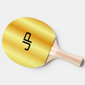 Faux Gold Metallic look Monogram Aangepaste naam Tafeltennisbatje (Zijkant)