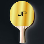Faux Gold Metallic look Monogram Aangepaste naam Tafeltennisbatje<br><div class="desc">Faux Gold Metallic look Monogram Aangepaste naam Modern Elegant Sjabloon Ping Pong Paddle.</div>