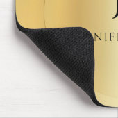 Faux Gold Metallic look Monogram Elegant Sjabloon Muismat (Hoek)