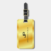 Faux Gold Metallic Look Monogram Glamoureus Bagagelabel (Voorkant verticaal)