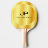 Faux Gold Metallic look Monogram Sjabloon Tafeltennisbatje (Voorkant)