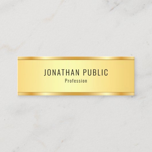 Faux Gold Metallic look Sjabloon Elegant Modern Mini Visitekaartje (Voorkant)