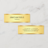 Faux Gold Metallic look Sjabloon Elegant Modern Mini Visitekaartje (Voorkant / Achterkant)