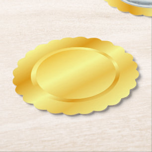 Faux Gold Metallic look Sjabloon Voeg je monogram  Kartonnen Onderzetters