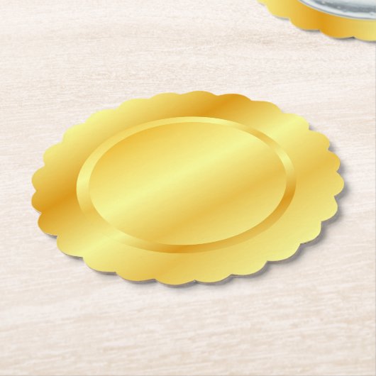 Faux Gold Metallic look Sjabloon Voeg je monogram Kartonnen Onderzetters (Gekanteld)