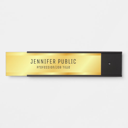 Faux Gold Metallic look Trendy Elegant Sjabloon Deurbordje (Voorkant)
