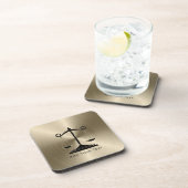 Faux Gold Metallic met de schaalgrootte van justit Bier Onderzetter (Rechterzijde)