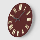 Faux Gold Metallic minima Roman Numbers Bordeaux Grote Klok (Hoek)