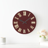 Faux Gold Metallic minima Roman Numbers Bordeaux Grote Klok (Huis)