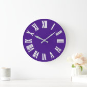 Faux Gold Metallic minima Roman Numbers Violet Grote Klok (Huis)