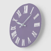 Faux Gold Metallic Minimal Roman Numbers Lavender Grote Klok (Hoek)