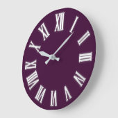 Faux Gold Metallic Minimale Roman Numbers Burgundy Grote Klok (Hoek)