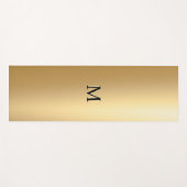 Faux Gold Minimalist Chic Stijlvol Cool Monogramme Yogamat (Voorkant (horizontaal))