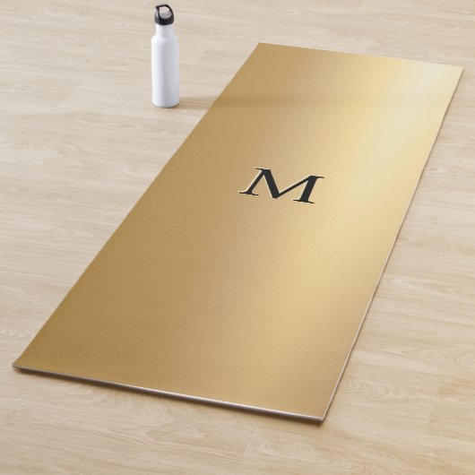 Faux Gold Minimalist Chic Stijlvol Cool Monogramme Yogamat (In situ)