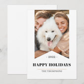 Faux Gold Minimalist Prettige feestdagen Foto 2022 Feestdagenkaart (Voorkant / Achterkant)