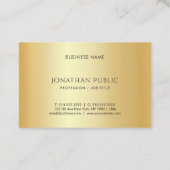 Faux Gold Minimalist Sjabloon Luxe Aangepast Visitekaartje (Achterkant)