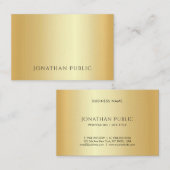 Faux Gold Minimalist Sjabloon Luxe Aangepast Visitekaartje (Voorkant / Achterkant)
