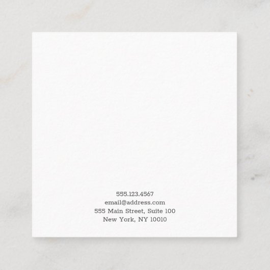 Faux GOLD Modern Bold Jewelry Stud Earring Display Vierkante Visitekaartje (Achterkant)