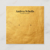 Faux GOLD Modern Bold Jewelry Stud Earring Display Vierkante Visitekaartje (Voorkant)