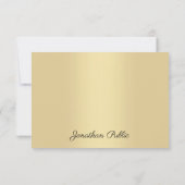 Faux Gold Modern Calligraphy Script Name Sjabloon (Achterkant)