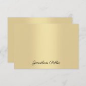 Faux Gold Modern Calligraphy Script Name Sjabloon (Voorkant / Achterkant)